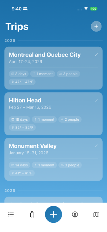 Notata trips grouped automatically